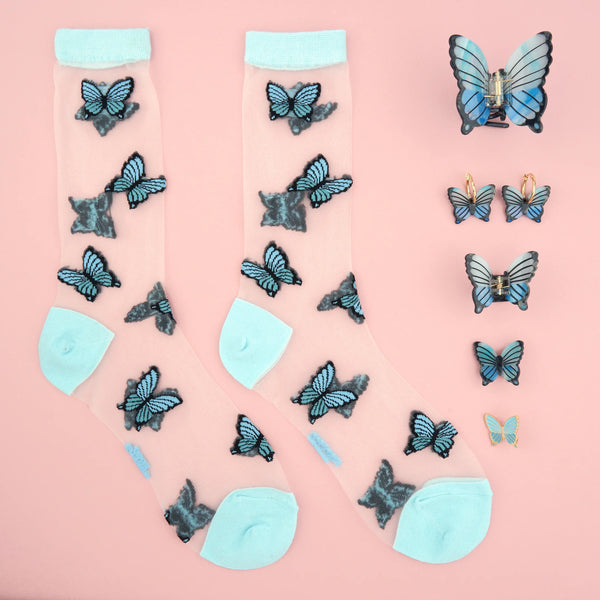 Barrette Papillon Bleu