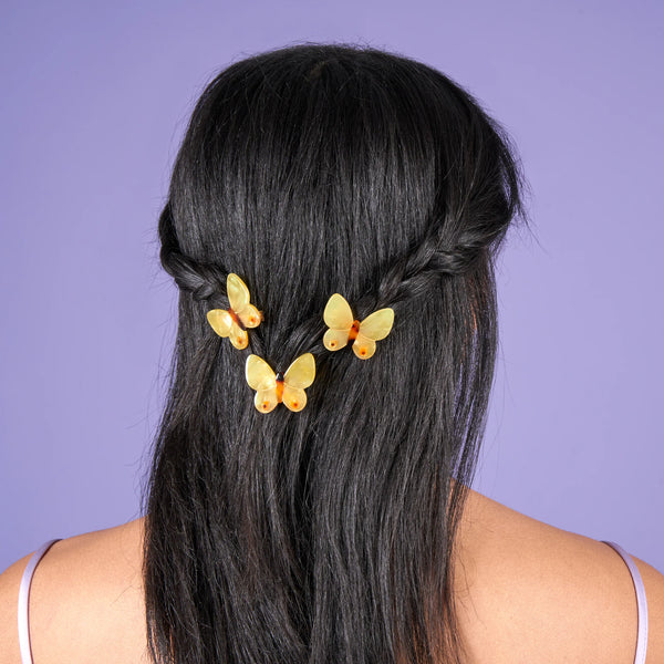 Barrette Papillon Jaune