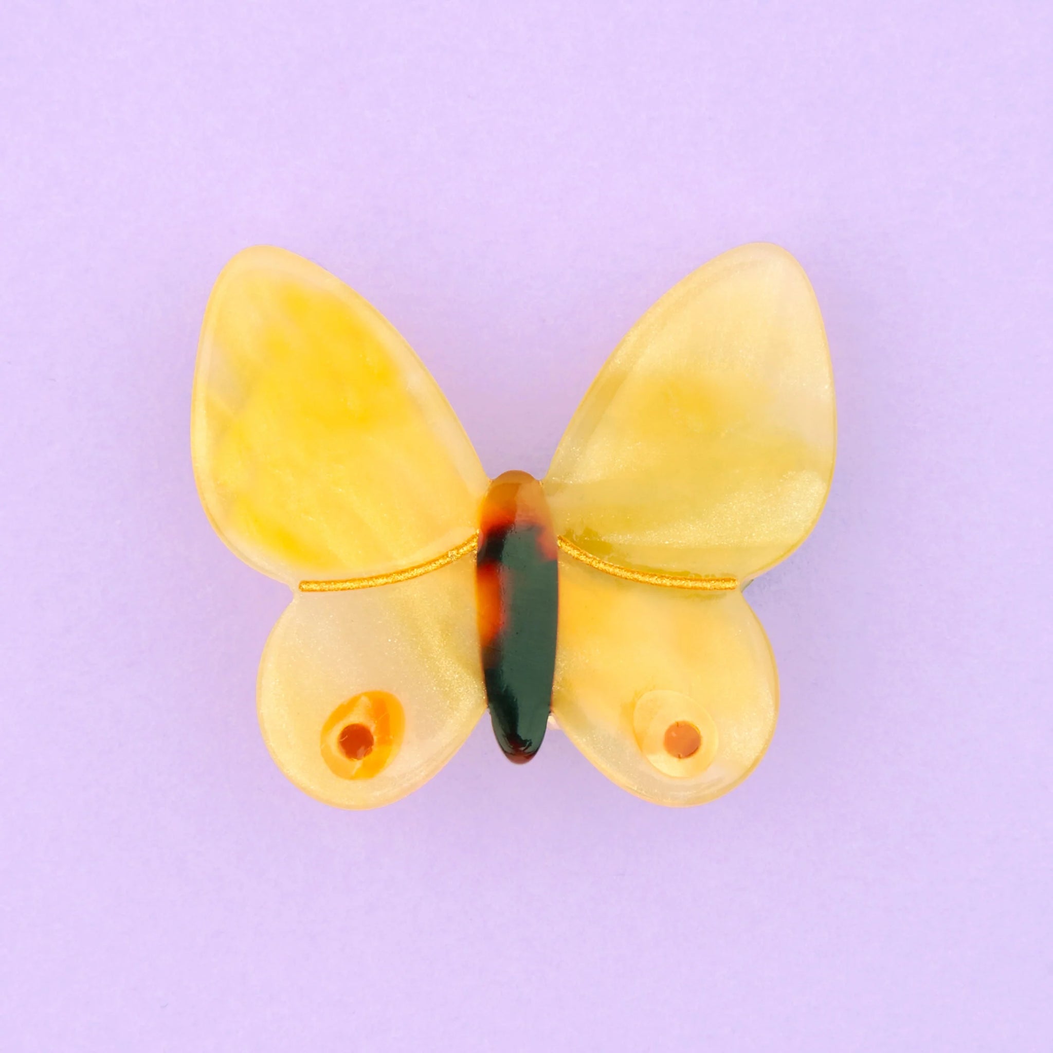 Barrette Papillon Jaune