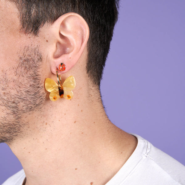 Boucles d'oreilles Papillon Jaune