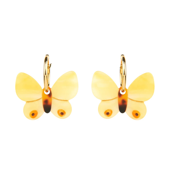 Boucles d'oreilles Papillon Jaune