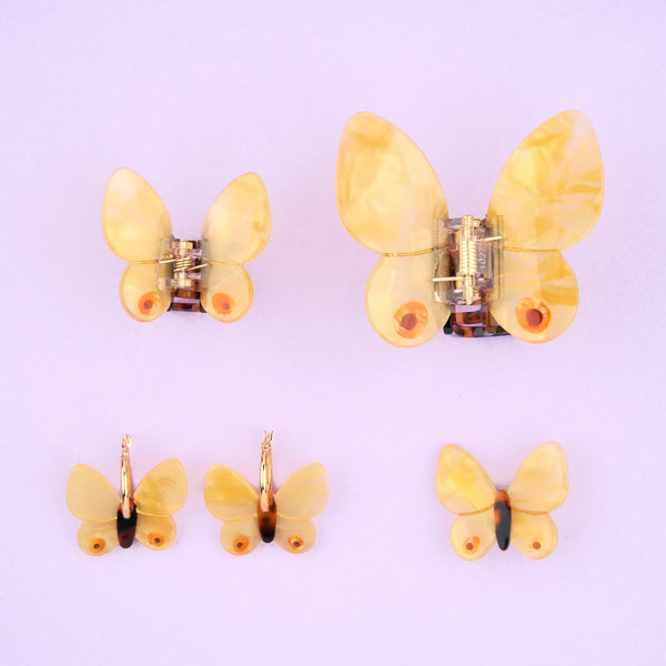 Boucles d'oreilles Papillon Jaune