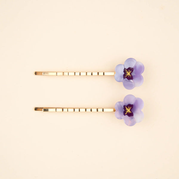 Duo de Barrettes Fines Pensées