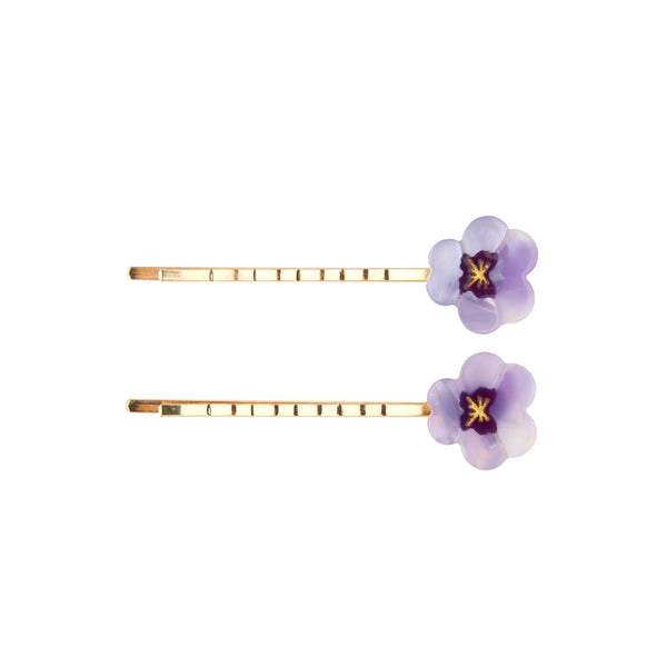 Duo de Barrettes Fines Pensées
