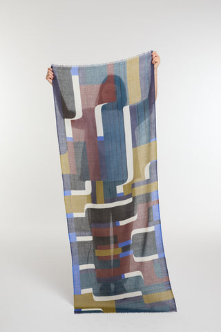 Echarpe de Laine Petra Bleu