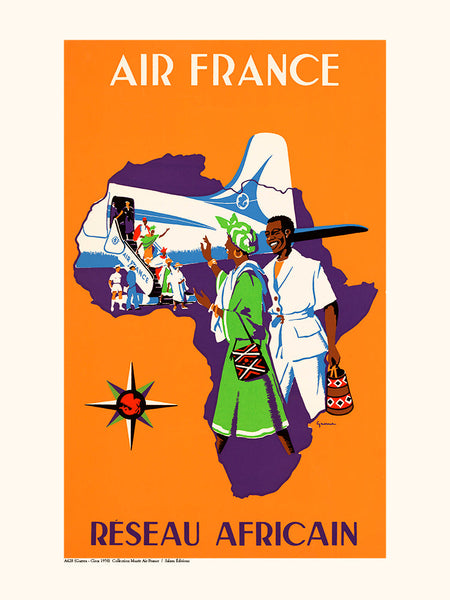 Affiche Réseau Africain - Air France