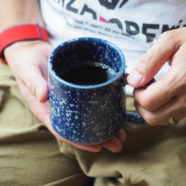 Mug Japonais Splash Bleu & Blanc