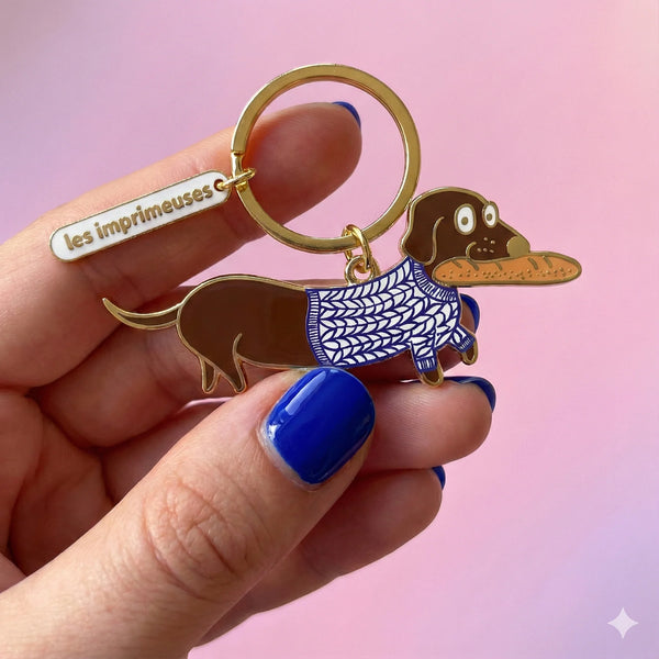 Porte-clés Teckel Parisien