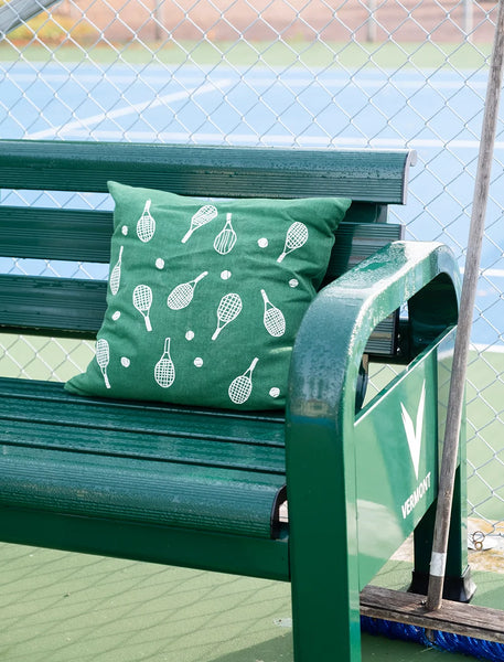 Coussin Brodé Raquettes de Tennis