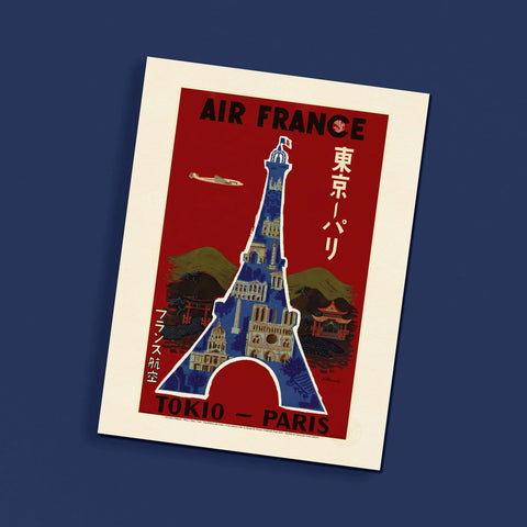 Affiche Tokio - Paris - Air France