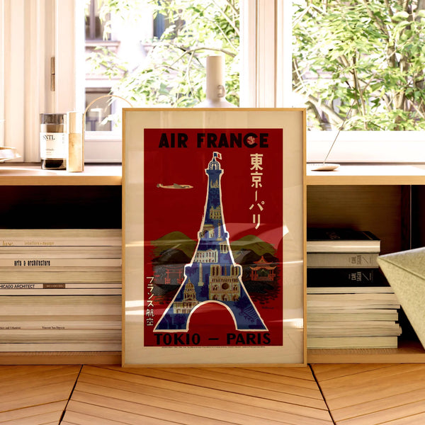 Affiche Tokio - Paris - Air France