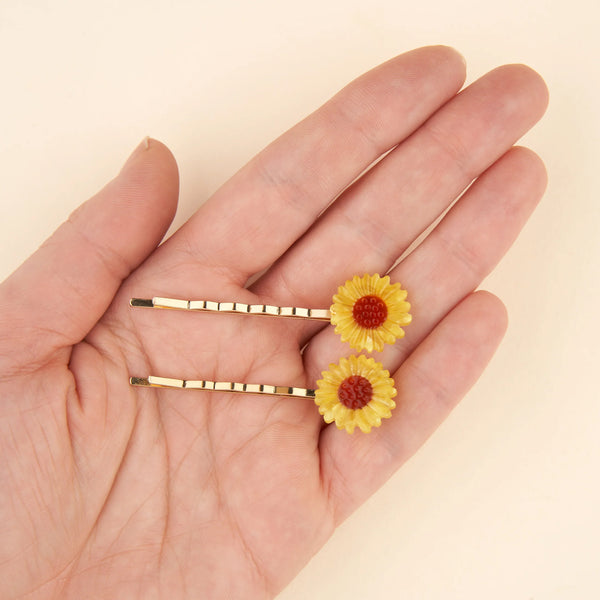 Duo de Barrettes Fines Tournesols