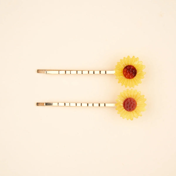 Duo de Barrettes Fines Tournesols