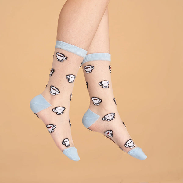 Chaussettes Transparentes Café