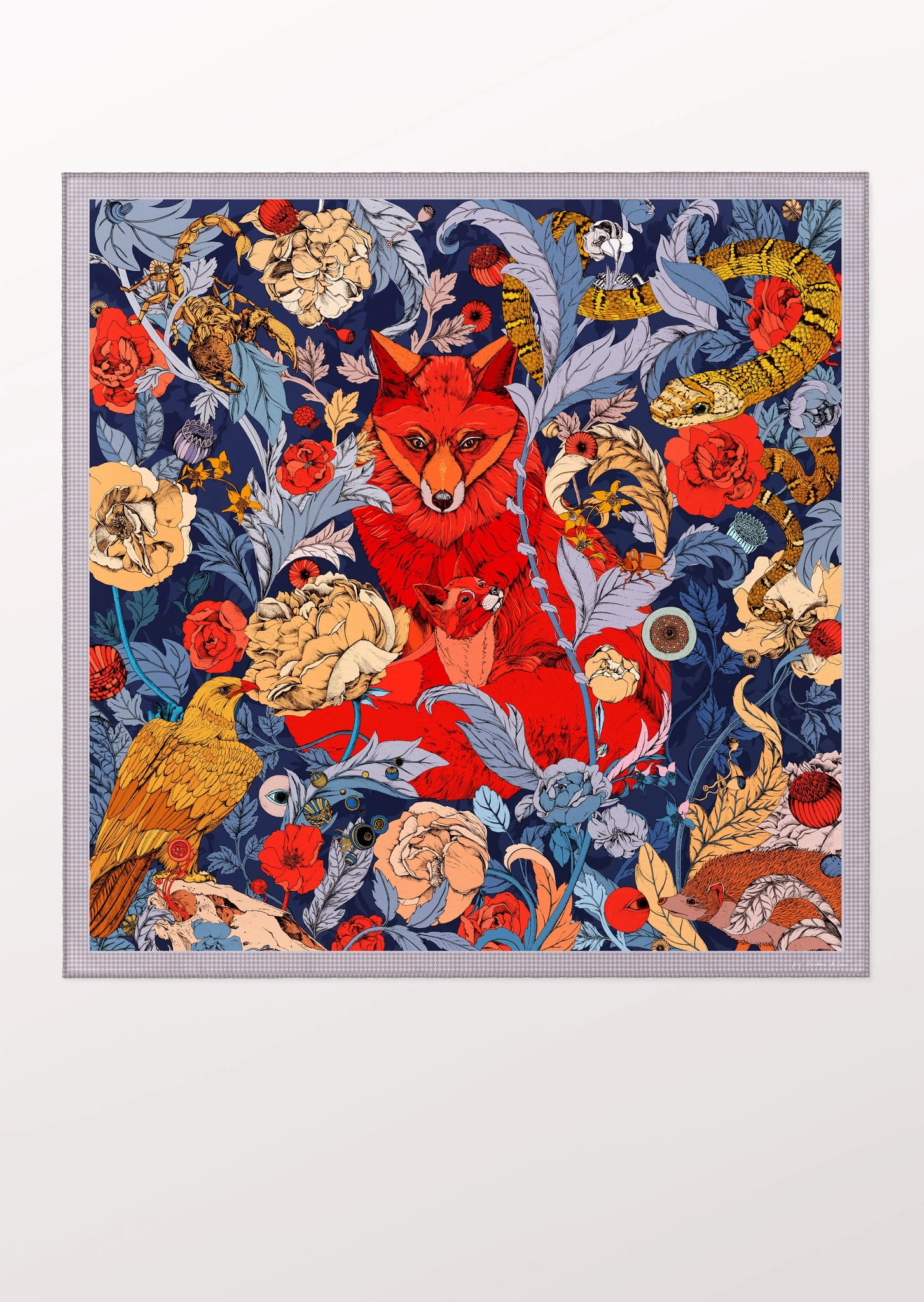 Carré de Soie - The Two Foxes Navy