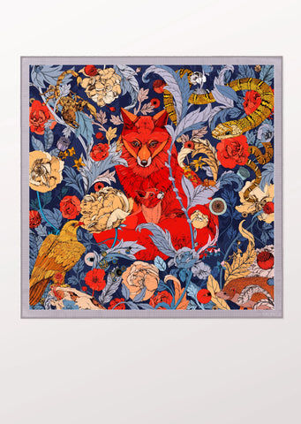 Carré de Soie - The Two Foxes Navy