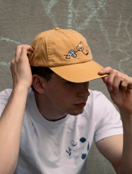Casquette Brodée Vélo Moutarde