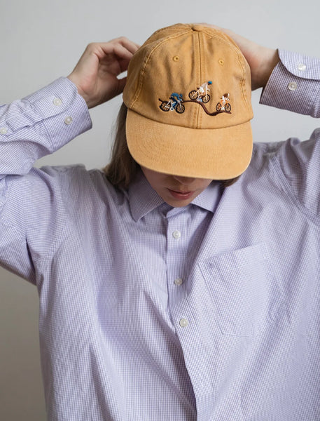 Casquette Brodée Vélo Moutarde