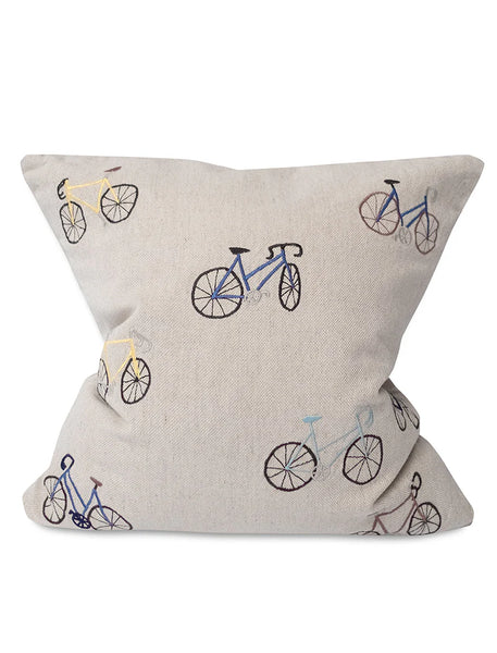 Coussin Brodé Vélo