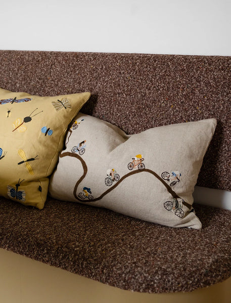 Coussin Brodé Vélo