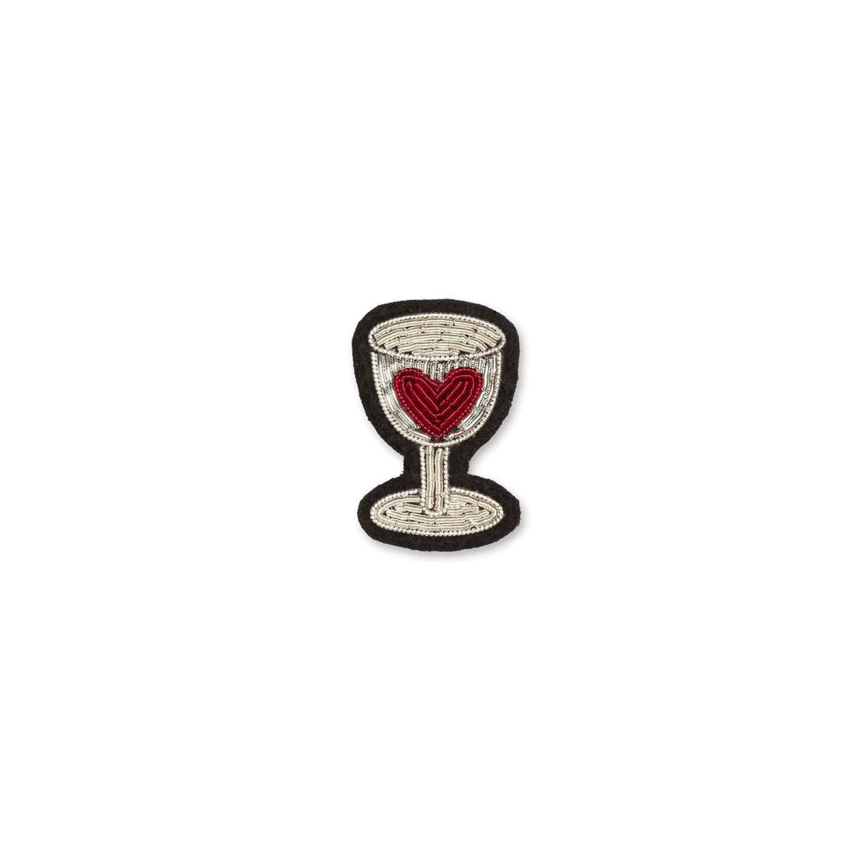 Broche Verre Coeur Rouge