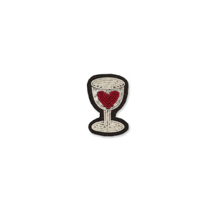 Broche Verre Coeur Rouge