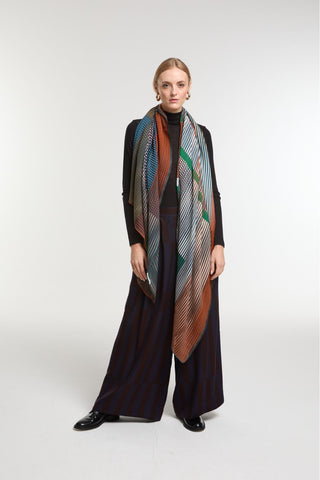 Echarpe de Laine Vibrant Brun