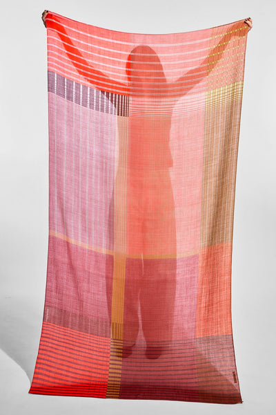 Echarpe de Laine Vibrant Rose Wood