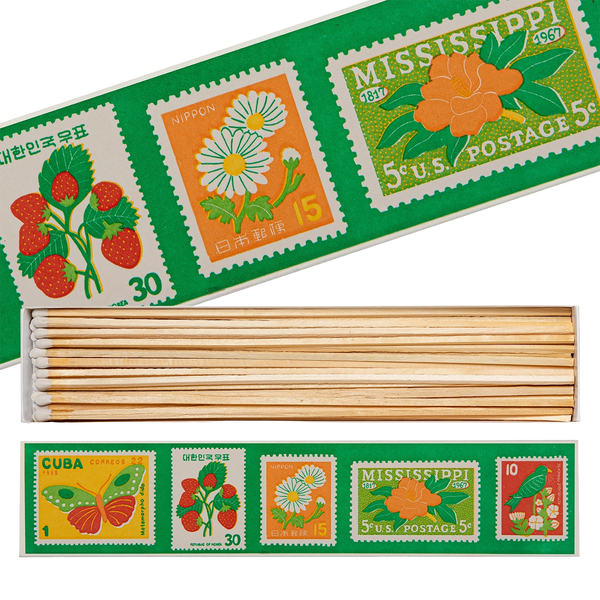 Boîte d'Allumettes Longues Vintage Stamp