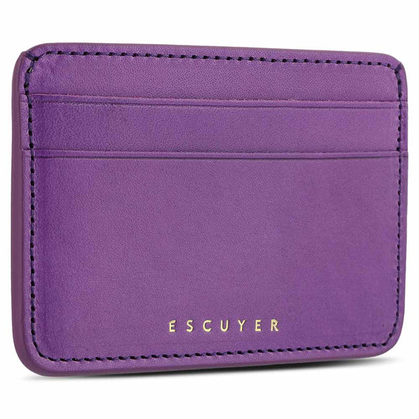 Porte-Cartes Cuir Violet