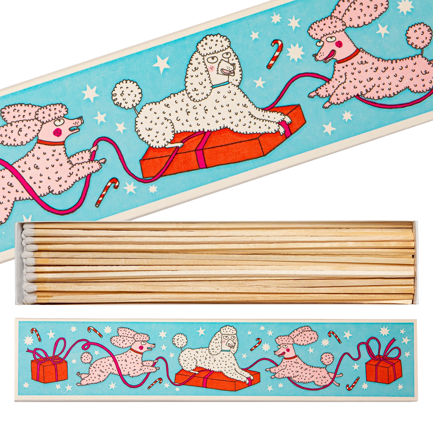 Boîte d'Allumettes Longues Christmas Dogs