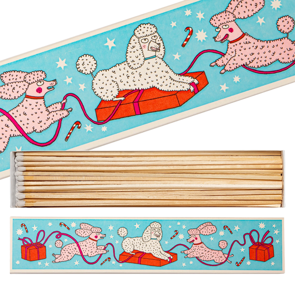 Boîte d'Allumettes Longues Christmas Dogs