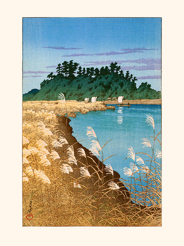 Affiche Fin d'Automne à Ichikawa - Kawase