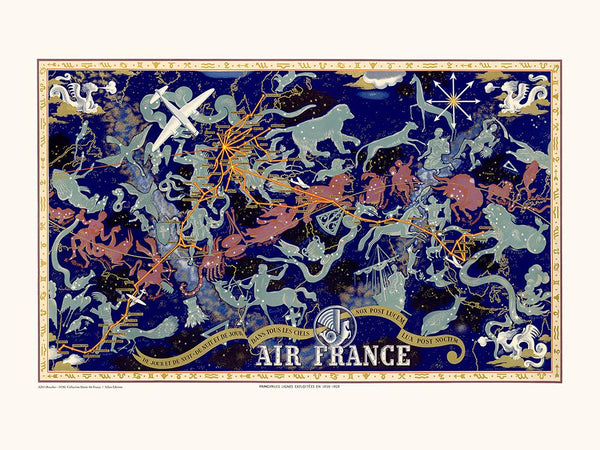 Affiche Mappemonde Céleste - Air France