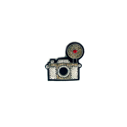 Broche Appareil Photo Argent