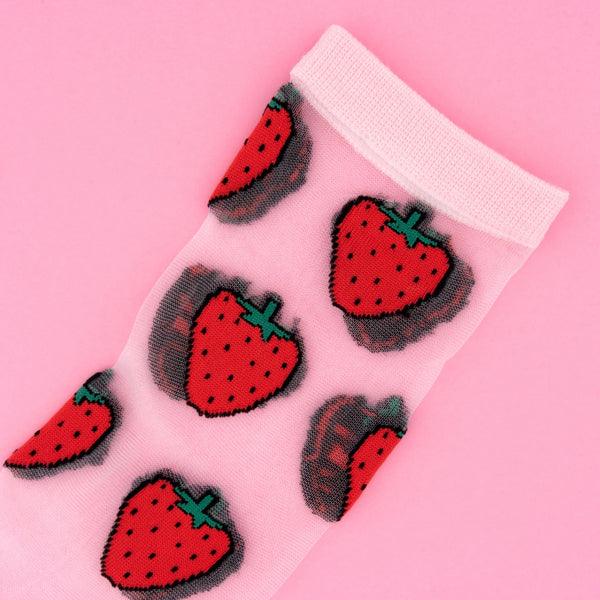 Chaussettes Transparentes Fraises