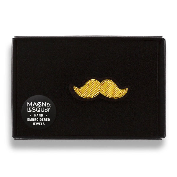 Broche Moustache Dorée