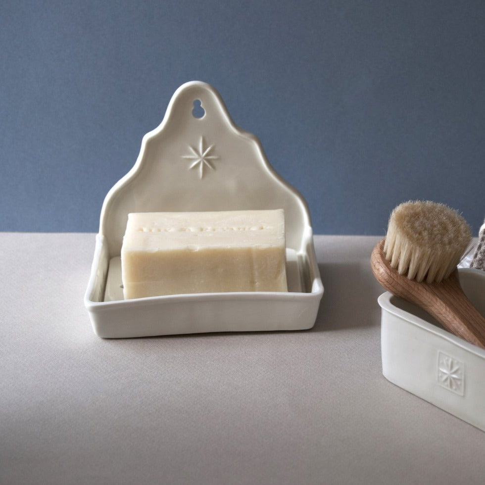 Porte-savon Vintage Années 60 - Faïence Marron Ovale - Made In France - Occasion
